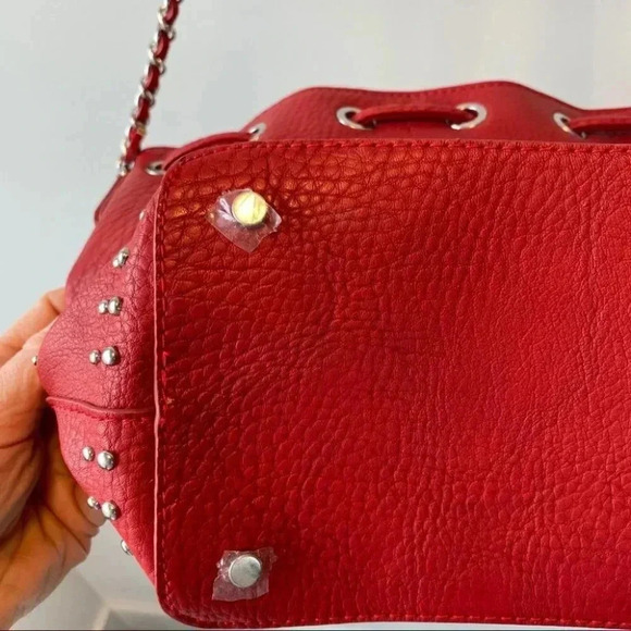 Mango Red Leather Studded Purse - Picture 12 of 12